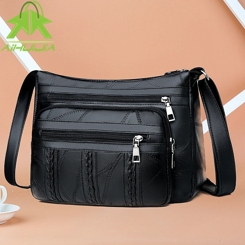 

Простые вместительные сумки через плечо для женщин, высококачественные роскошные кошельки и сумки из мягкой искусственной кожи, новая диза...