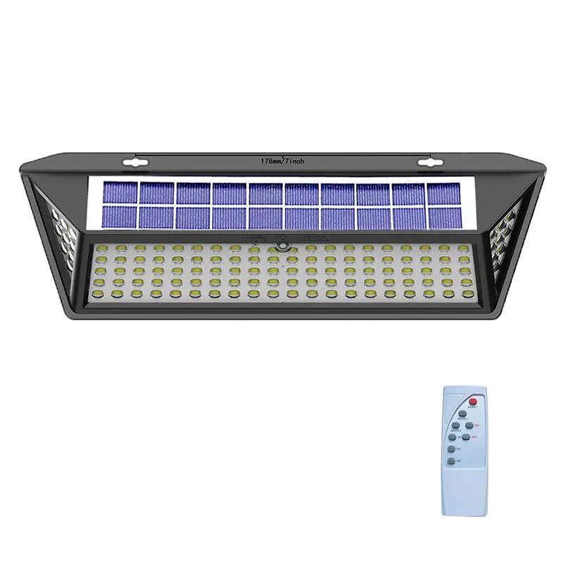 

Уличный светодиодный светильник на солнечной батарее 118 SMD, 3 режима, датчик движения, настенные лампы, IP65, водонепроницаемый, для дома и сада,...