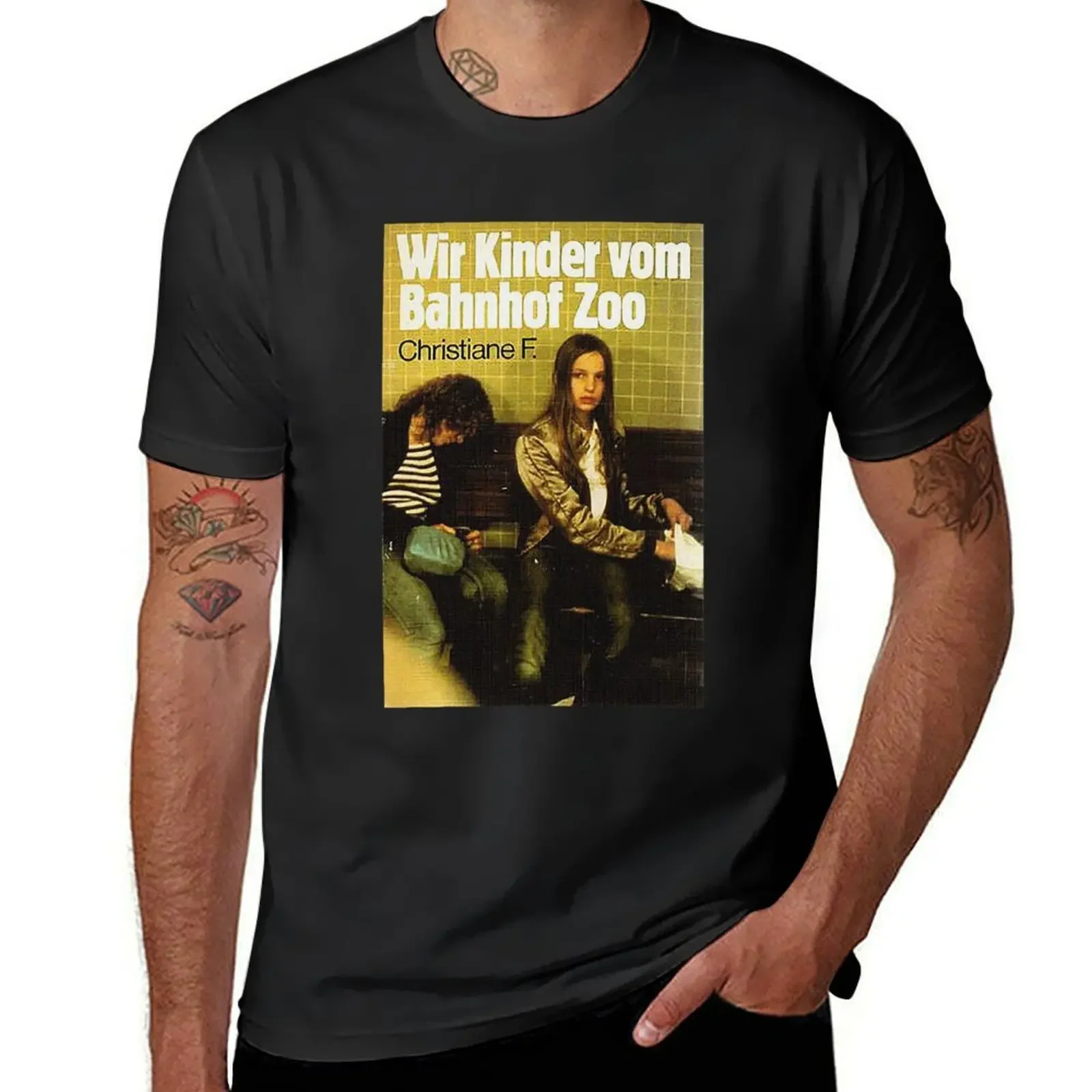 WIR дер Ом бахнхоф зоопарк-Кристиан Ф. Мужская винтажная Футболка с принтом