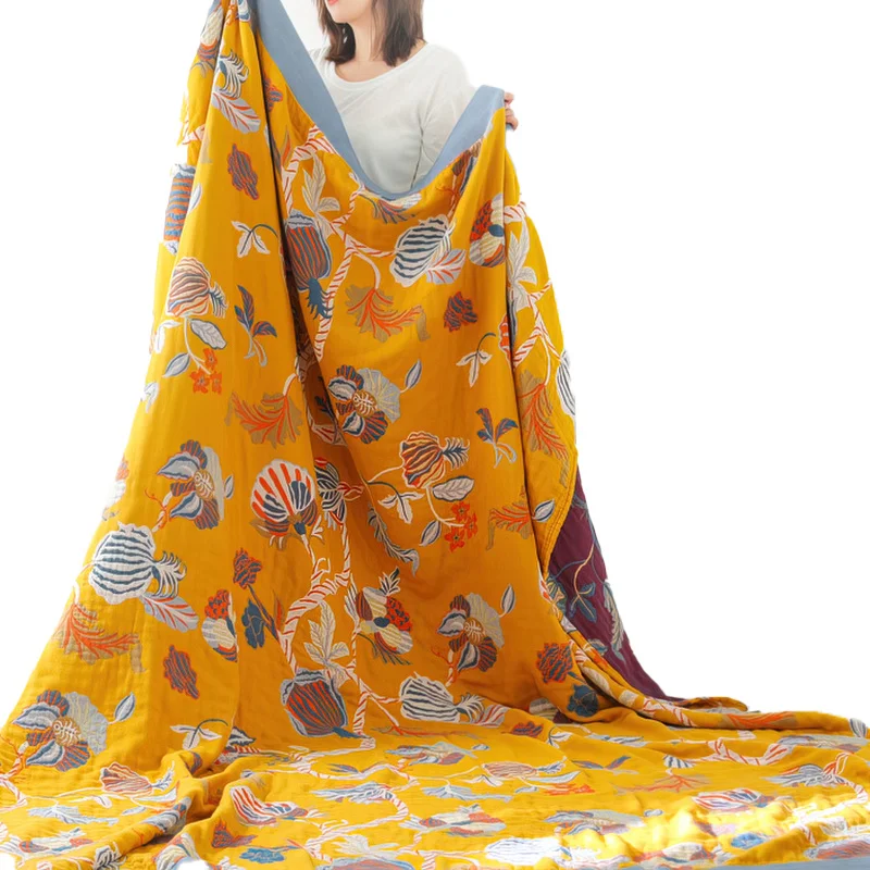 

Bohemia Cotton Flowers Sofa Cover toweling coverlet Travel Breathable Chic Large Throw Blanket High quality Nap Living Room