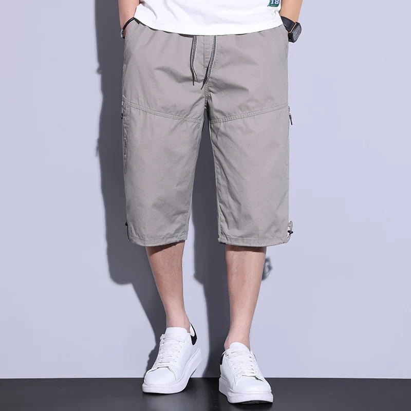 

Шорты-карго мужские длинные, 3/4 хлопок, летние модные Универсальные шорты, спортивные повседневные брюки-карго, 2022