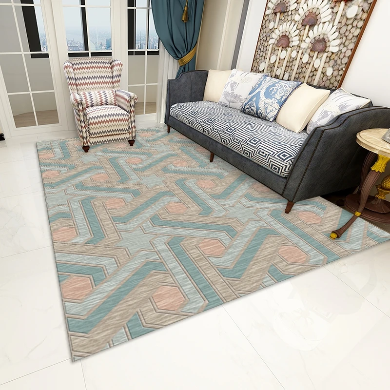 

Reese Livingroom Carpet Nordic Simple Geometric Stripe Four-color Cloth Pattern Kitchen Anti Slip Rug Bedroom Hotel Sofa Wedding