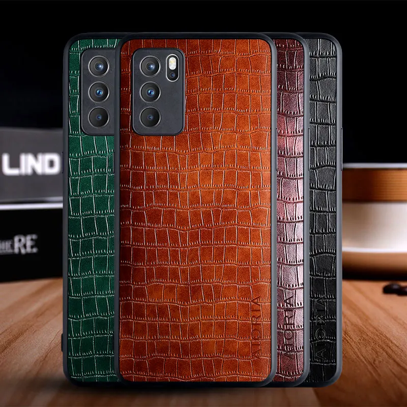 

Женская Обложка для Oppo Reno6 Pro, роскошная Обложка с крокодиловым узором, кожаная мягкая ТПУ твердая обложка для телефона oppo reno6 pro, Женская Обложка