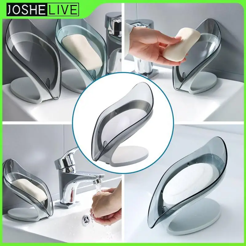 

Creative Sucker Water-free Storage Box Soap Holder Container Soap Box Drain Holder Leaf Shape Soap Box Drain Soap Holder Box