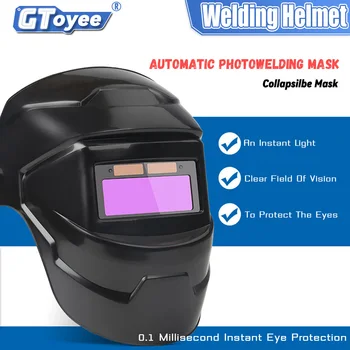 Máscara De Soldador Camaleão Grande Visão Verdadeira Cor Solar Power Autoatico Escurecimento Soldagem Grande Para Arco Solda Grind Cut 1