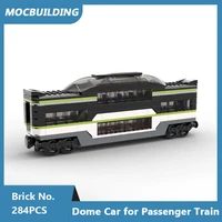 moc building blocks dome car for passenger train diy assembled bricks city express educational children toys gifts 284pcs