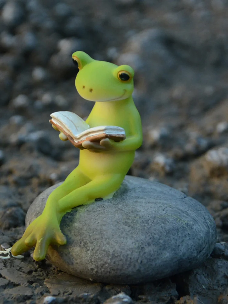 Новые милые животные Смола лягушка детские креативные фигурки ремесла Террариум Фея Сад Миниатюрные Мини украшения для дома аксессуары