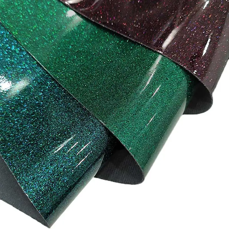 

XHT 24003 Shiny Mirror Reflective Surface Glitter PU Faux Artificial Leather Fabric Sheet for Making Earring/Hair Bow/Craft