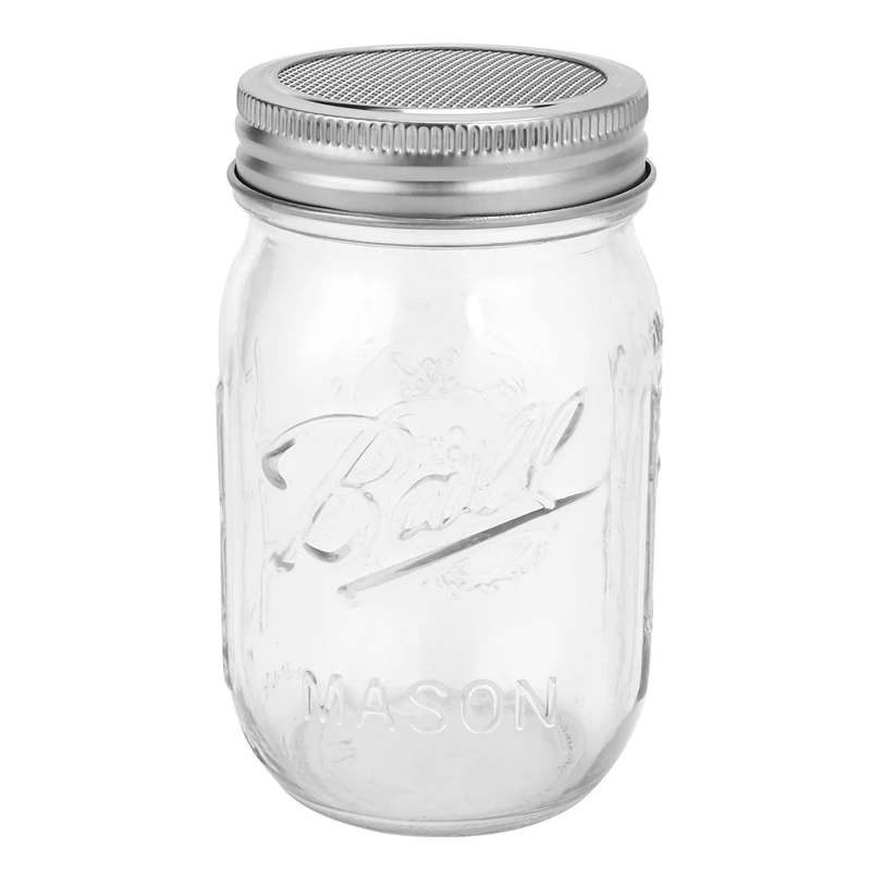

Sprouting Jar With Stainless Steel Screen Lid Wide Mouth Quart Mason Sprouter