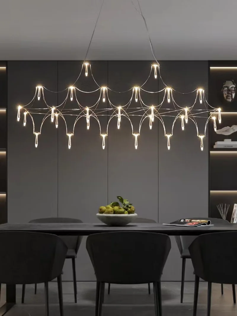 

Chandeliers Lights Modern Gold/Chrome LED Crystal Kitchen Islanding Art Living Room Bedroom Simple Stainless Steel Hanging lamp