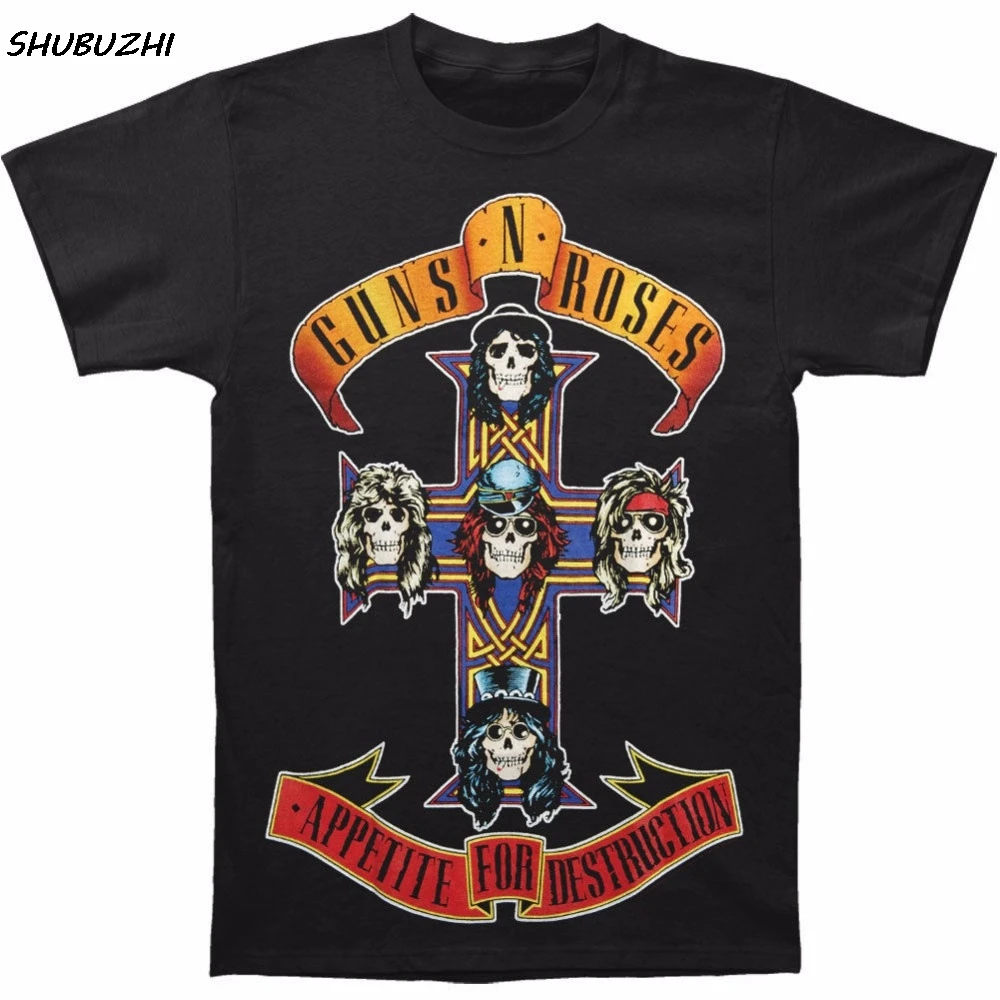 

T Shirt Design Store Short Guns N Roses Men's AFD Cross T-shirt Size S To 3XL Crew Neck Printed Tee For Men