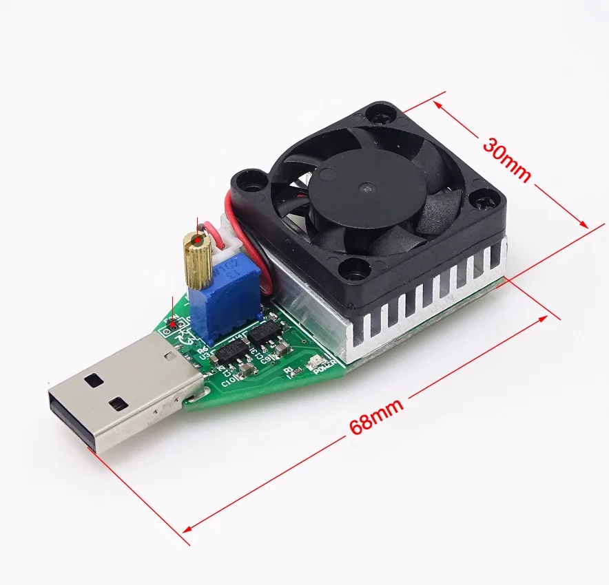 

15W DC3.7-13V Industrial Electronic Test Load Resistor USB Discharge Capacity Battery Tester with Fan Adjustable Current Module