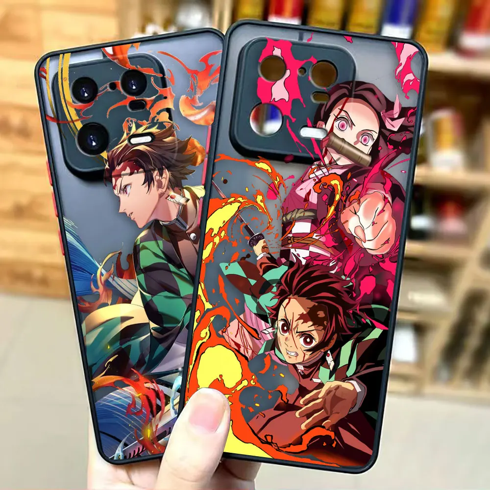 

Hot Anime Demon Slayer Matte Case for Xiaomi 13 12 12S 12T 11 11T 10 10T 10S 9 8 6X 5X PRO LITE 5G Case Funda Coque Shell Cover
