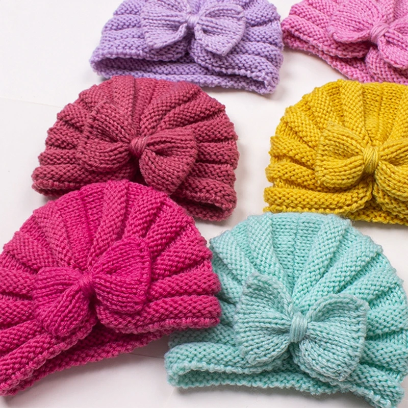 

Baby Winter Hat Knitted Wool Hat Head Accessories Girl 0-24M Newborn Headdress QX2D
