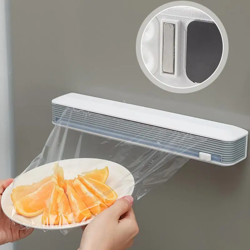 

Dispenser Magnetic Wrap Wrap Cutter ABS Cutter Film Paper Food Wrap Film Cling Kitchen Plastic Dispenser Dispenser Baking Wrap