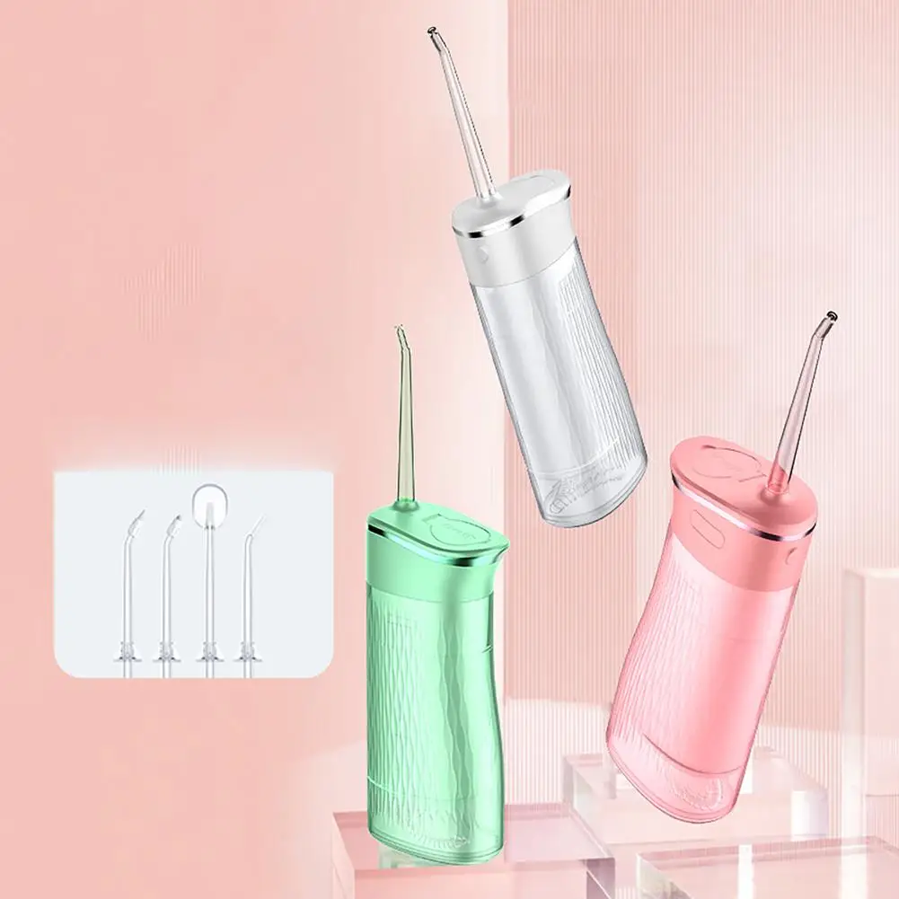 

200ml Portable Water Flosser With 4 Nozzles Portable Rechargeable Professional Oral Irrigator For Teeth Gums Braces Dental Care