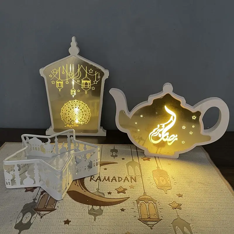 

2022 Eid Mubarak светодиодный светильник заварочный чайник с верблюдом украшение Рамадан праздничные поделки украшение для дома мусульманские то...