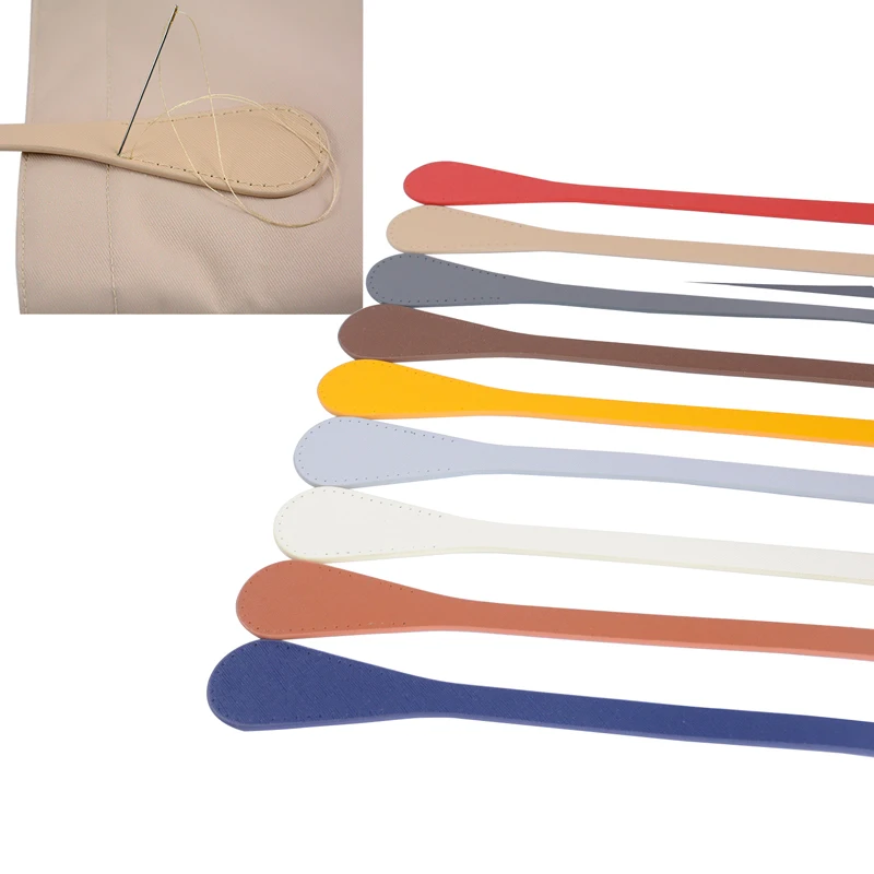 

New 1 pair 86cm long PU leather DIY hand sewn handle bag strap Shoulder Bag sew Strap belt handles for Handbag Bag Accessories