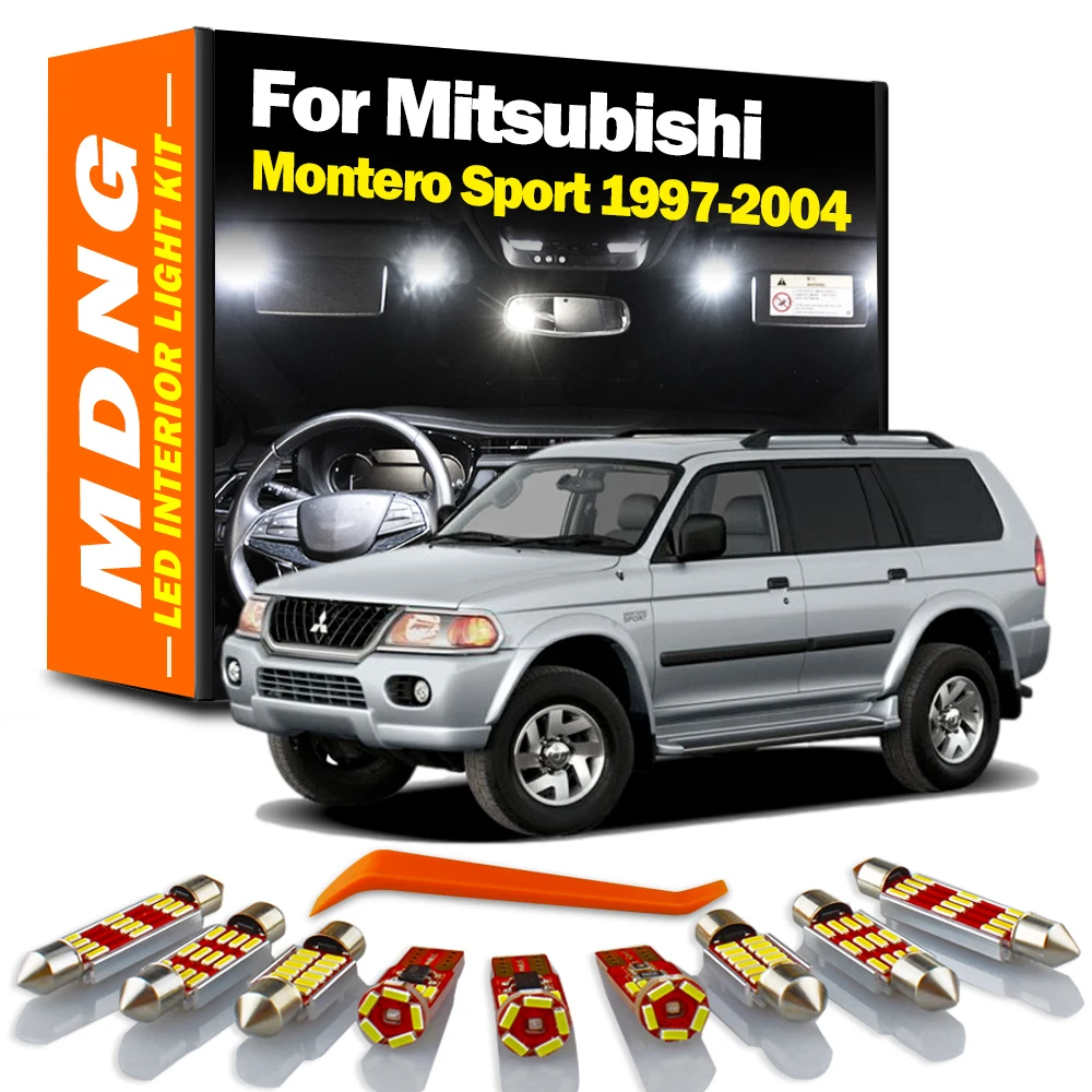 

MDNG 13Pcs For Mitsubishi Montero Sport 1997-2000 2001 2002 2004 LED Interior Dome Map Light Kit Car Led Bulbs Canbus No Error