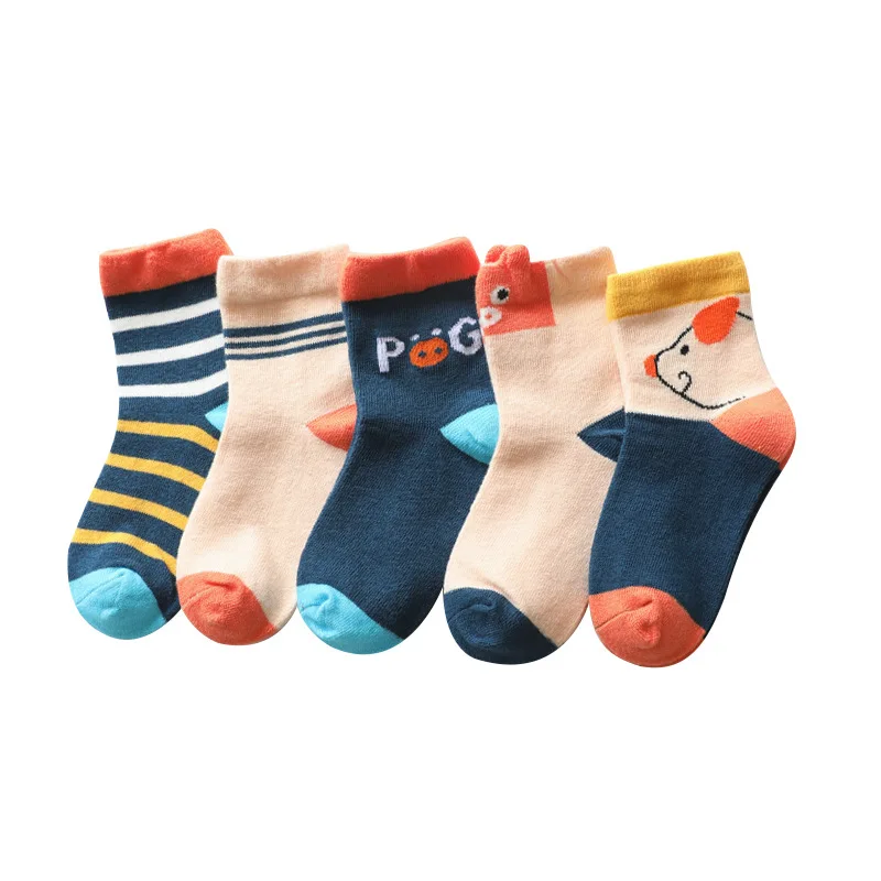 

5 Pairs/Lot Children's Soft Cotton Socks For Boy Girl Baby Cute Cartoon Teens Fashion Warm Socks 1-12Y Autumn Winter New Kids CN