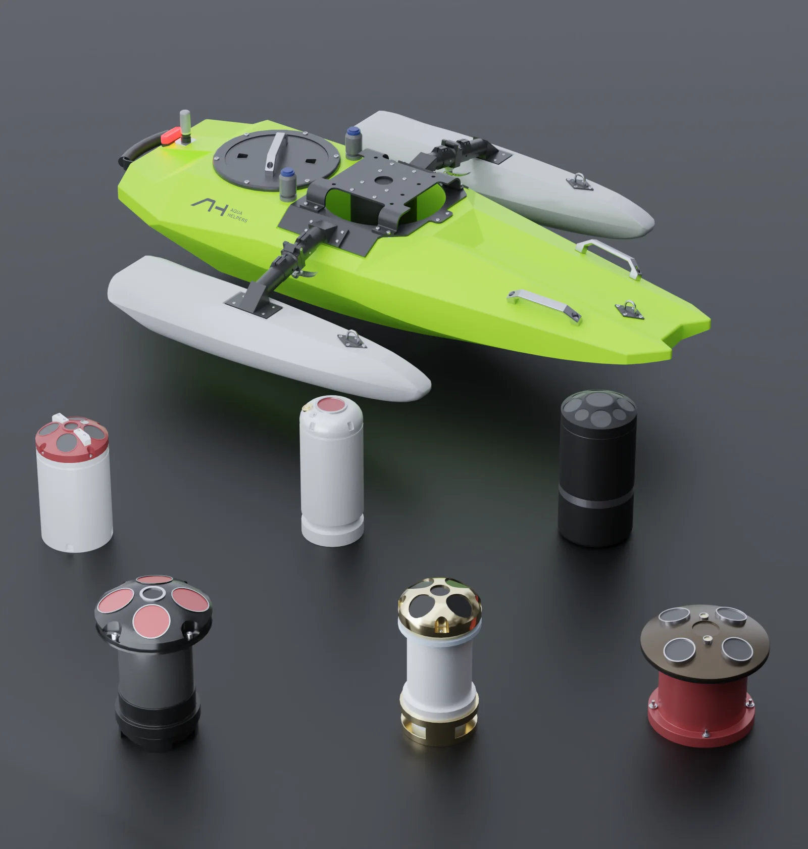 Оснащенный Trimaran USV без привода для автономного гидрологического внедорожника