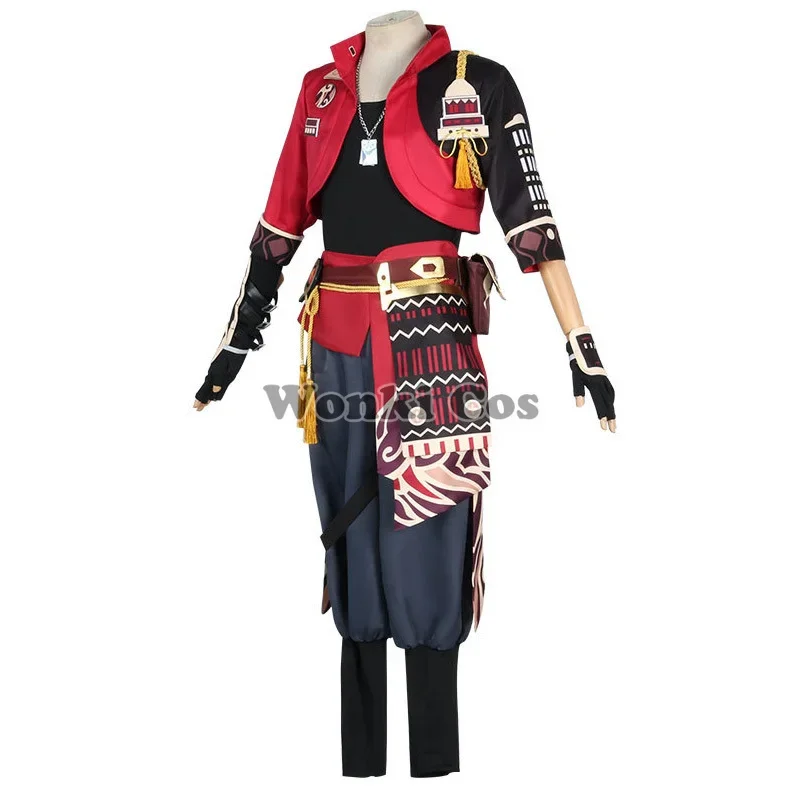 Костюм для косплея Game Genshin Impact Thoma с головным убором парик Tohma короткий полный