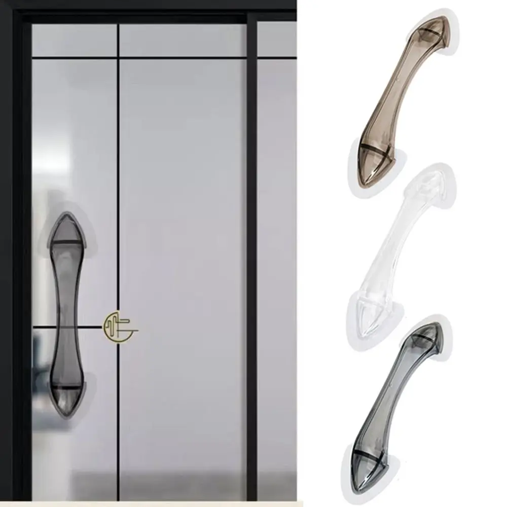 

Transparent Door Handle Fashion Punch-free Self-Adhesive Door Handlebar Hardware Multifunctional Door Knob Cupboard