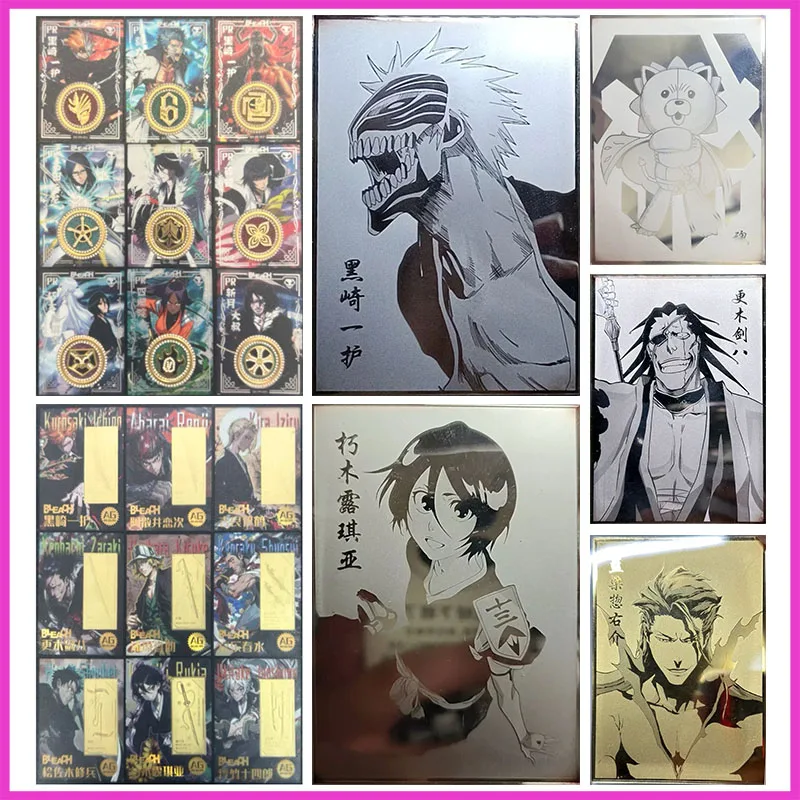 Аниме BLEACH Rare PR AG Металлическая игра Коллекционные карты Zaraki Kenpachi Kurosaki Ichigo Rukia Aizen