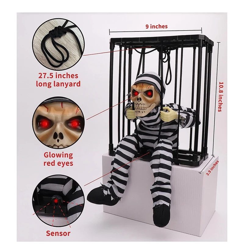 Кричащие анимированные украшения для Хэллоуина реквизит декора с датчиком