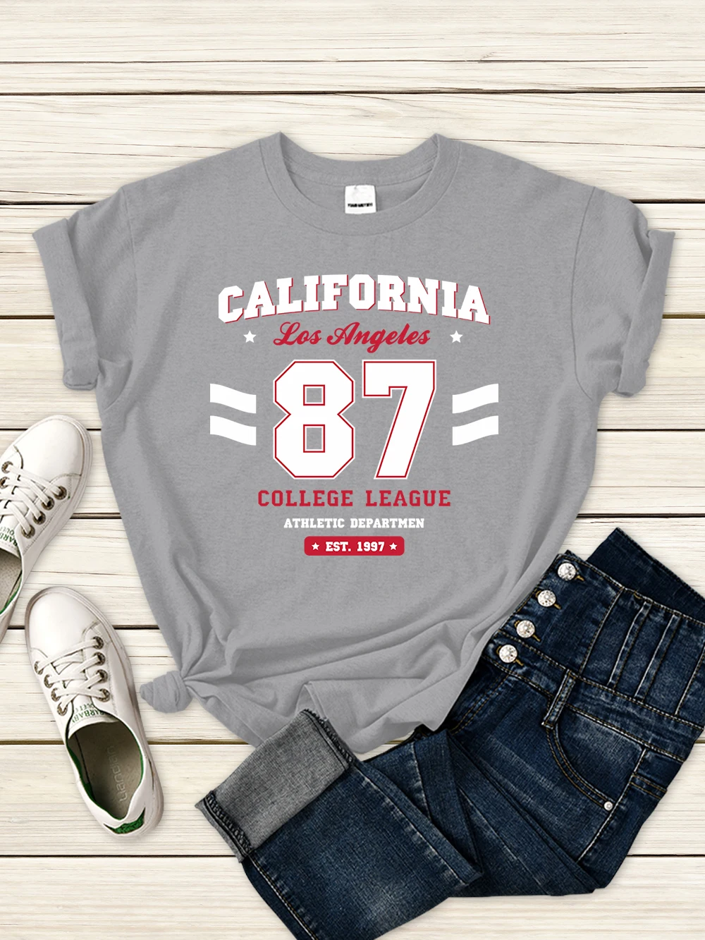 

Los Angeles, California Est.1997 Street Letter Women T-Shirt Casual Soft Tops Summer Street Tee Clothes Kawaii Vintage T Shirt