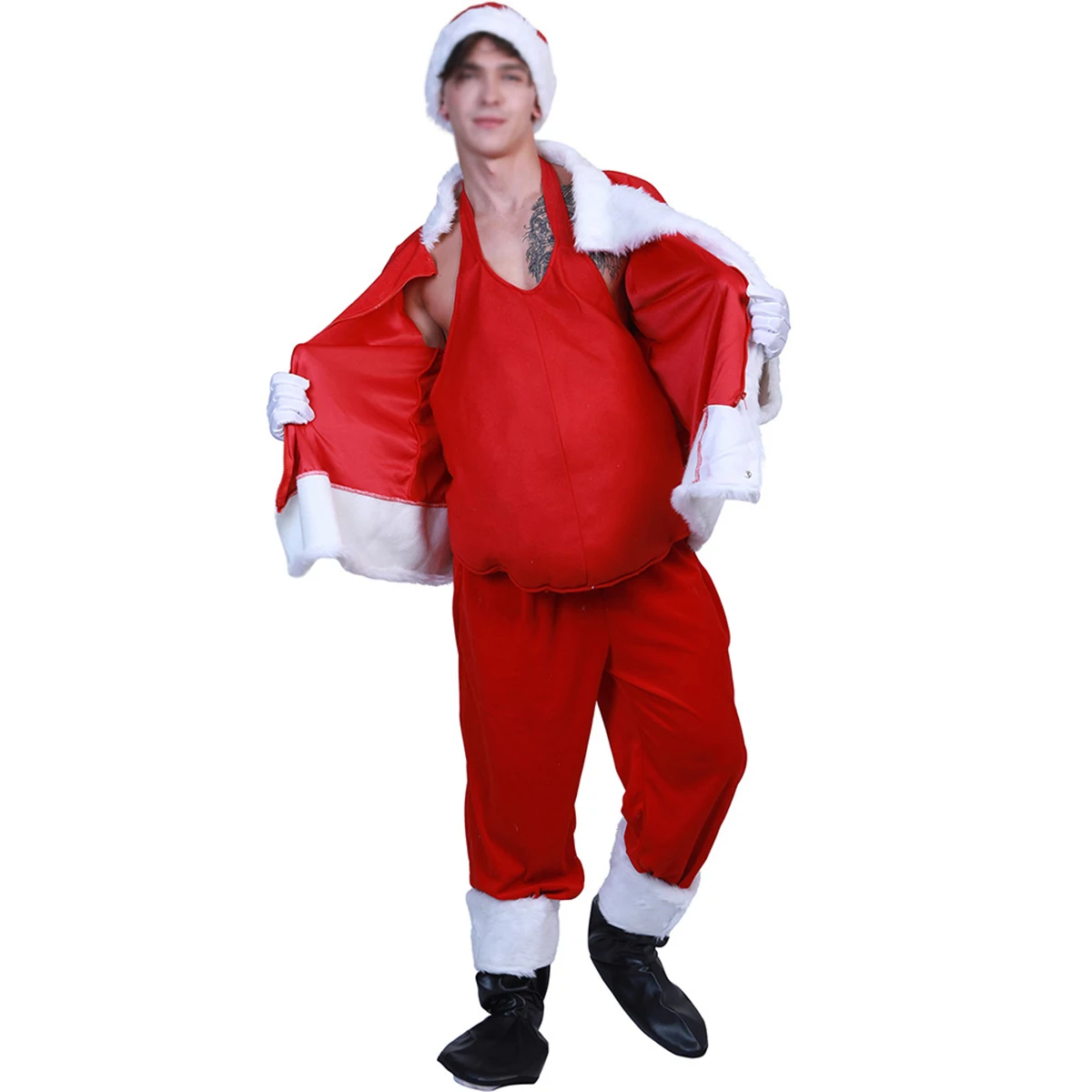

1Pc Simulation Santa Claus Tummy Fake Santa Claus Belly Props Unisex Christmas Santa Claus Props For Cosplay Xmas Party