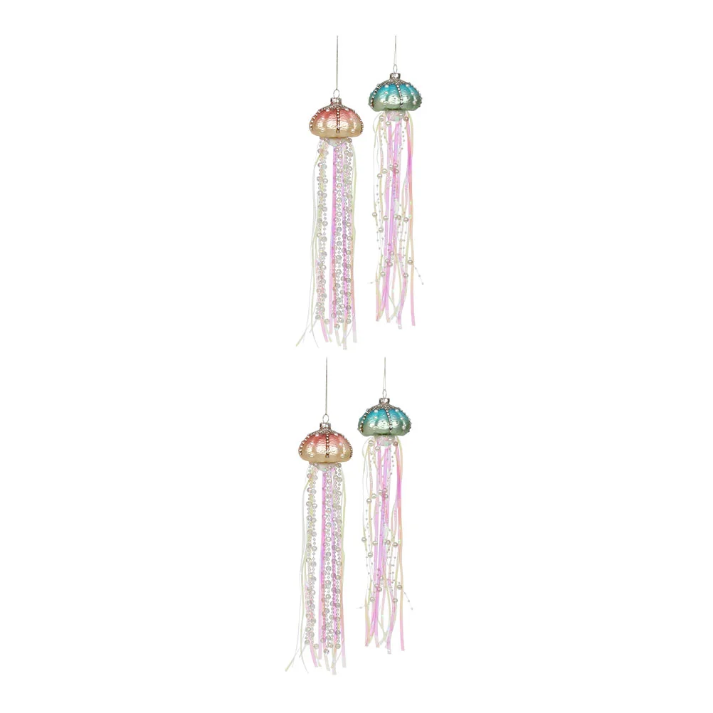 

Christmas Ornaments Treehanging Decorations Coastalornamentkit Beaded Jellyfish Holiday Seasons Decor Wall Beach Decoration