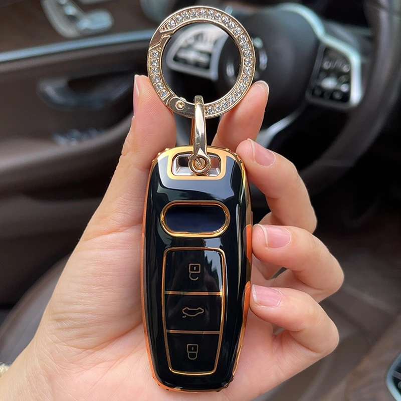 

Key Rng TPU Car Key Cover Case For Audi A6 A6L A8L 2020 A3 A7 A8 C8 Q8 D5 A3 E-tron 55 2019 Key Protector Shell Car Styling