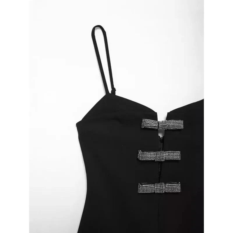 Новое поступление женское короткое платье с блестящим бантом украшение в