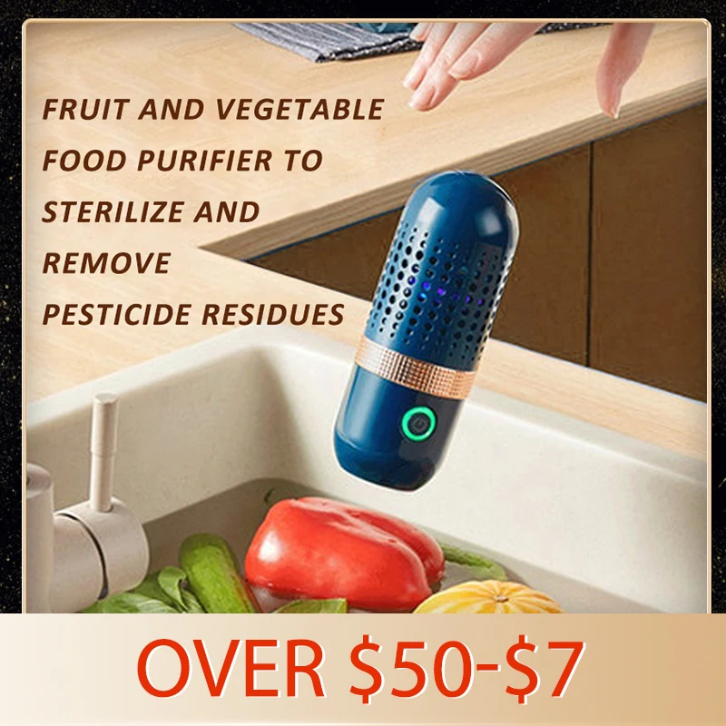 

GZ Capsule Shape Fruit Vegetable Washing Machine Protable Wireless Fruit Food Purifier Household Pesticide Disinfection Machin