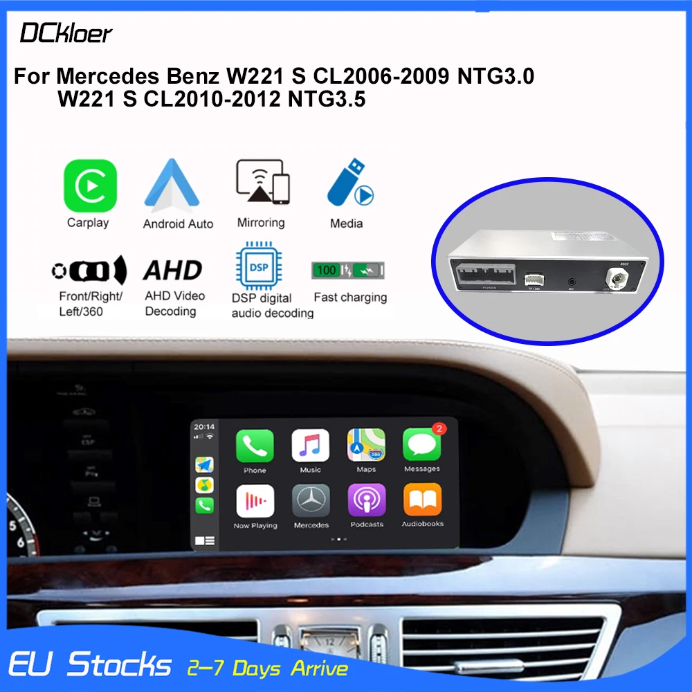 

Wireless CarPlay For Mercedes Benz NTG3.0 NTG3.5 W221 S CL Class 2006-2012 Android Auto Mirror Link AirPlay Car Play Functions