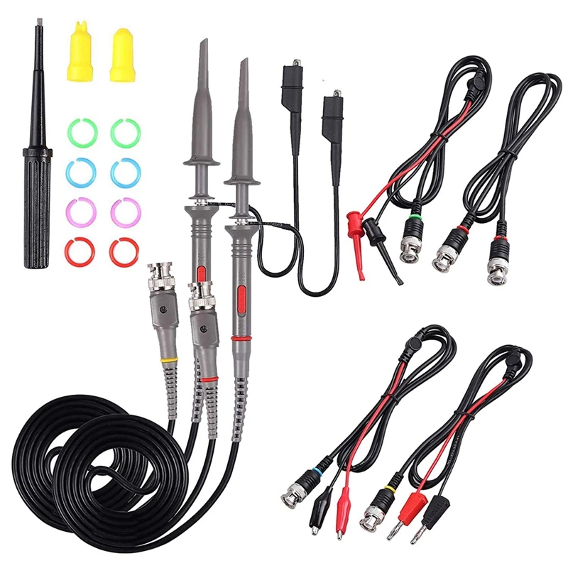 

Universal Oscilloscope Probe With Accessories Kit 100Mhz Oscilloscope Clip Probes With BNC To Minigrabber Test Lead Kit