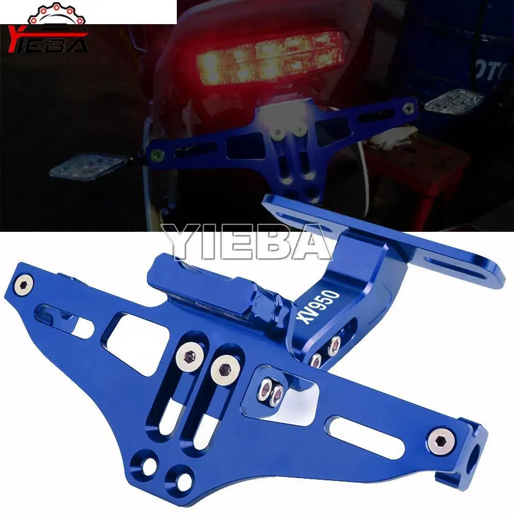 

Motorcycle Adjustable License Number Plate Frame Holder Bracket With LED Light For Yamaha XV950 RACER 2016 2017 2018 2019 XV 950