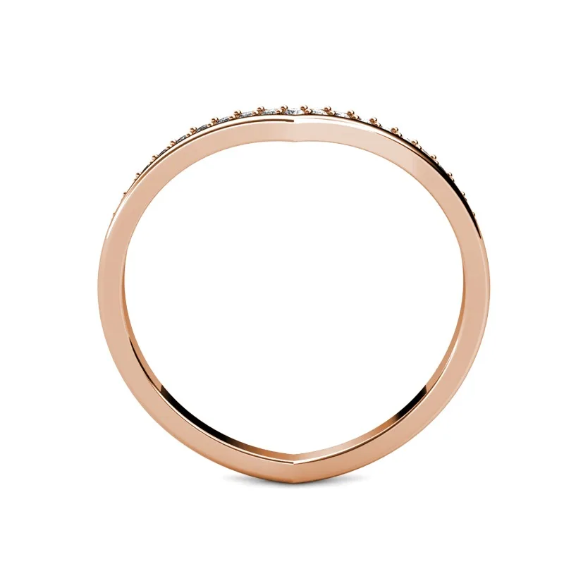 Фото Daisini Кристаллы от Swarovski V-образное двухслойное кольцо Винтажный темперамент и легкий роскошный дизайн Классические латунные украшения №5