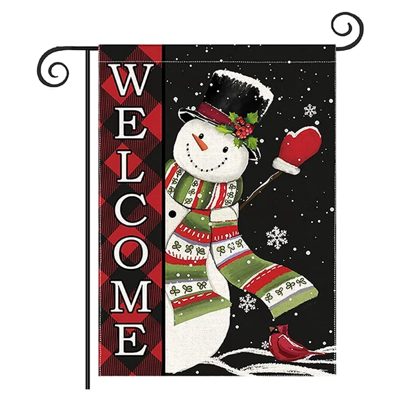 

Christmas Garden Flag Double Sided, Cardinal Wreath Welcome Winter Yard Decorations, Outdoor Decor for Outside Front