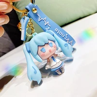 hatsuns mikuu anime figure 6cm acrylic cute lovely kawaii keychain pendant keybuckle anime figure models keychain gifts