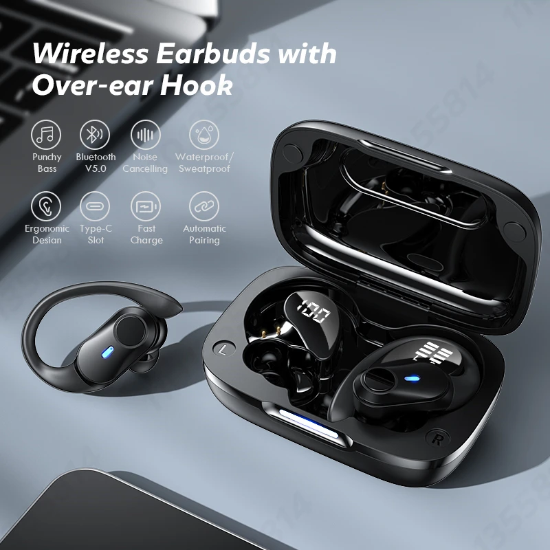 VOULAO Беспроводные наушники Bluetooth 5 1 Наушники HiFi Стереогарнитура Спорт
