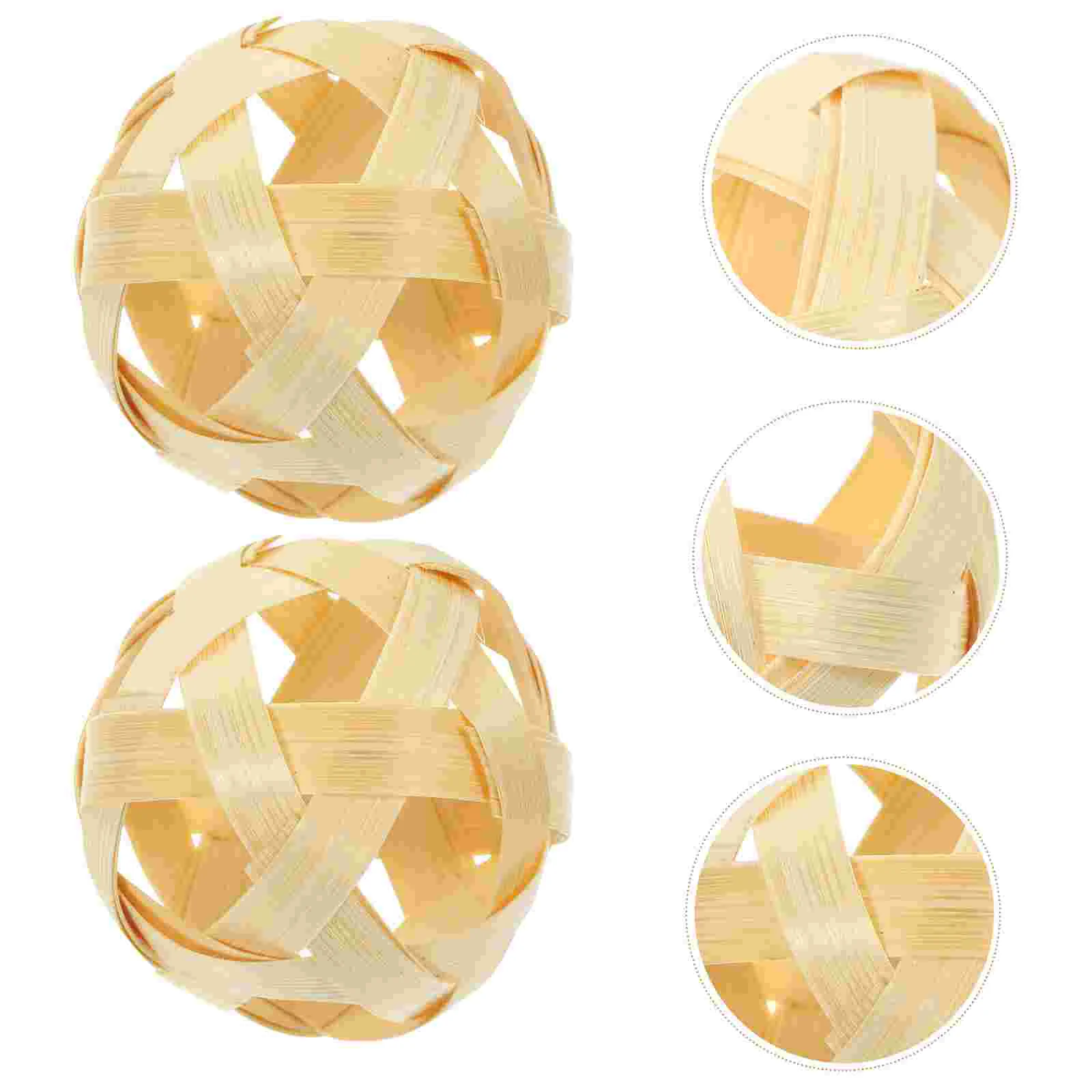 

2 Pcs Creative Bamboo Ball Crafts Balls Accessories Decorative Spheres Sachet Accents Bowls Layout Supplies