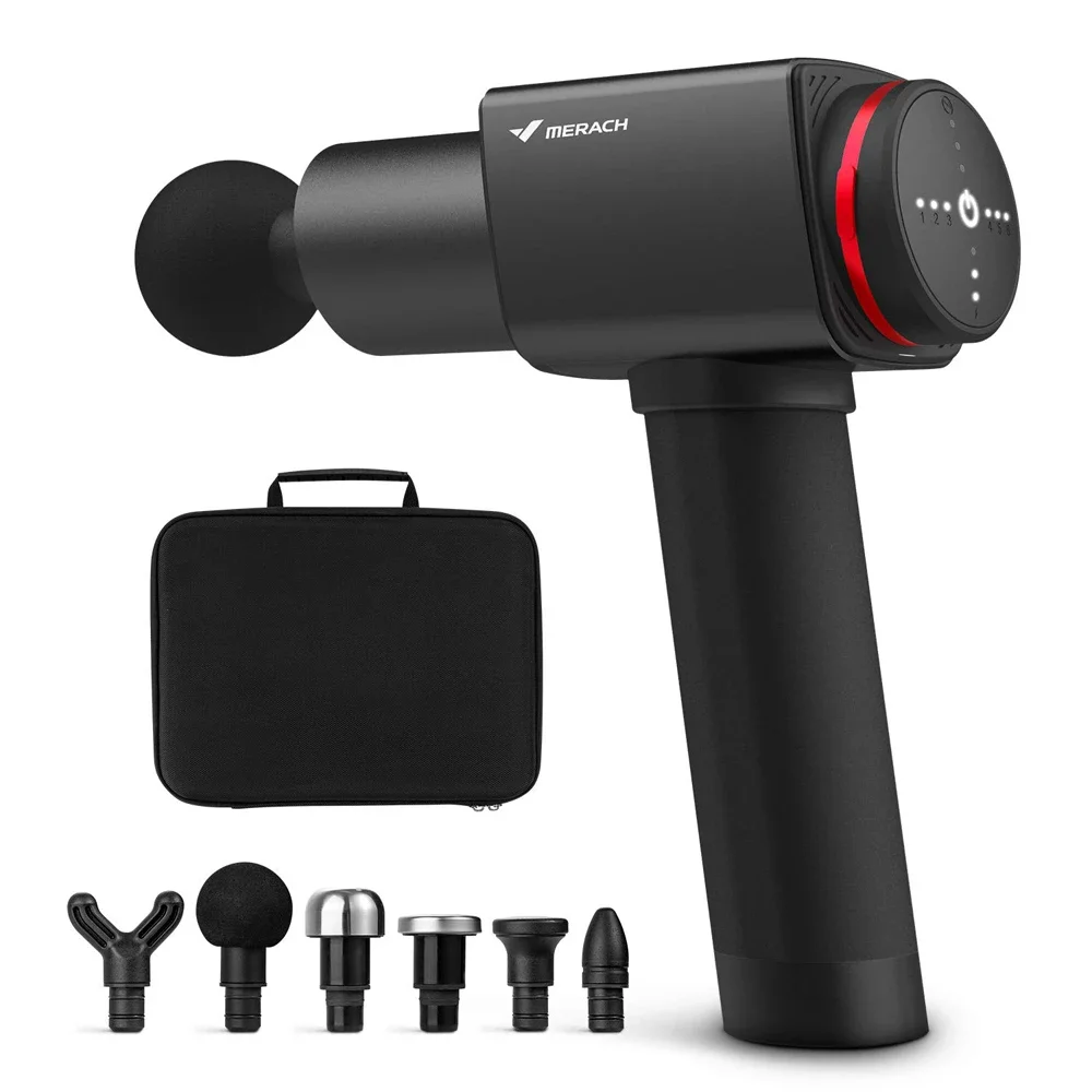 

Handheld sports electric Fascial gun vibrating deep tissue oem massage gun with high power