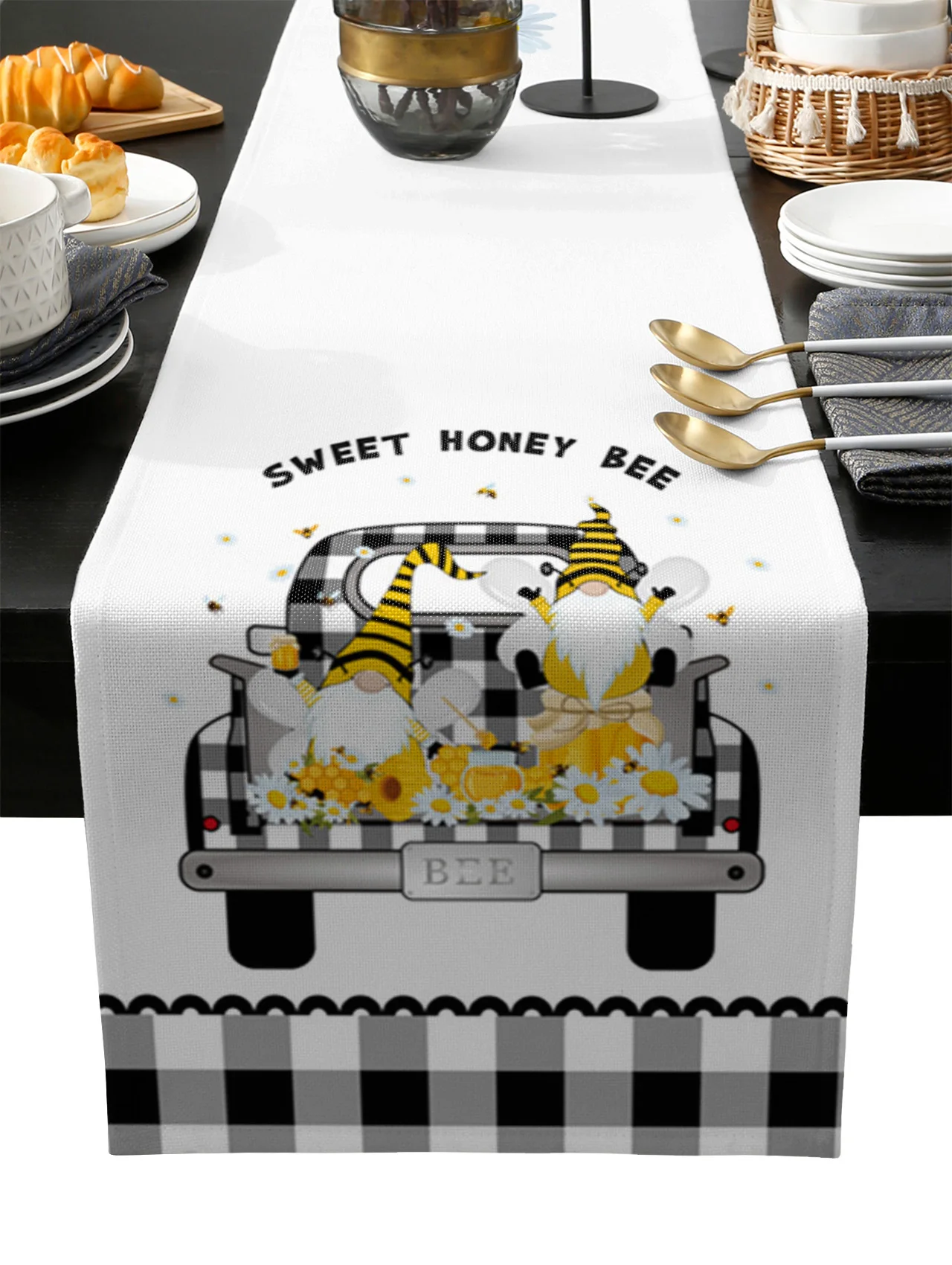 

Pastoral Midget Truck Table Runner Wedding Festival Table Decoration Home Decor Kitchen Table Runners Placemats