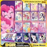 kayou original my little pony cards box anime movie figures rare bronzing sgr lsr game flash card children toys gift collection
