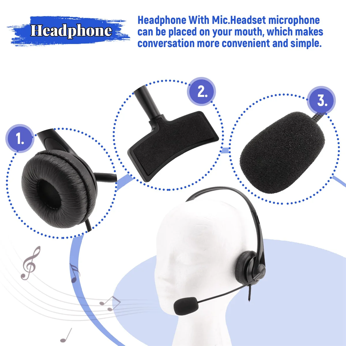 2-контактная микрофонная гарнитура PTT для KENWOOD RETEVIS BAOFENG UV5R 5R/888S