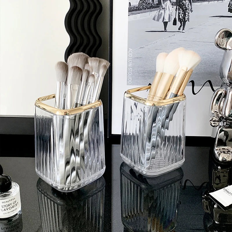 

Luxury Makeup Organizers Desktop Cosmetic Brush Storage Box Office Pen Case Make Up Brushes Sundries Holder Organizer Lipstick