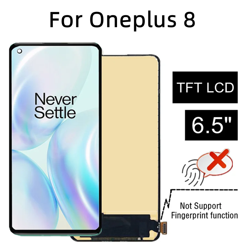 

6,55 "TFT LCD для Oneplus 8 LCD Display IN2013 in 2017 кодирующий преобразователь сенсорного экрана в сборе для Oneplus 1 + 8 LCD