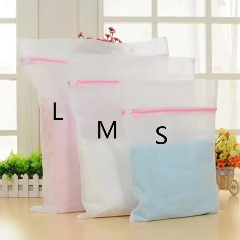 

3 Size Zippered Mesh Laundry Wash Bags Foldable Delicates Lingerie Bra Socks Underwear Washing Machine Clothes Protection Net